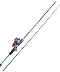 Colorful 5.9ft Two Piece Fishing Rod And Spincast Reel Combo Portable Lightweight Casting Rod For Freshwater Angling