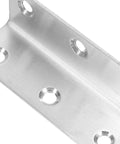 Close-up of Heavy Duty L Brackets Corner Brace Set 8 Piece Stainless Steel 90 Degree Angled Braces for Reinforcing Joints