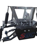 4 Inch Heavy Duty Double A Arm Kit For G29 Drive Golf Cart Electric Or Gas Upgrade Bolt On Front And Rear Lift Kits Fits Up To 22 Inch Tires Black Powder Coat Finish shown assembled