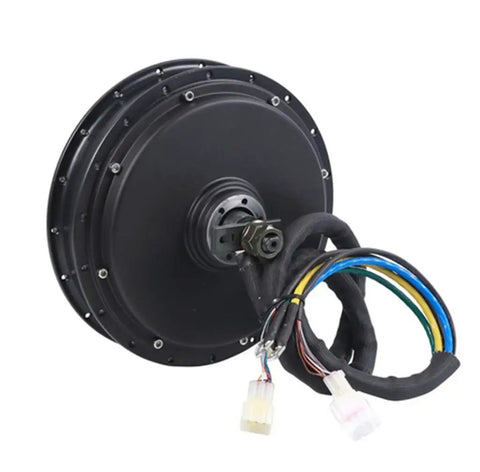 Badass 5000W Electric Bike Hub Motor Packing Killer High Torque And 10kW Peak Power 48V To 120V Heavy Duty Conversion Kit close-up view.