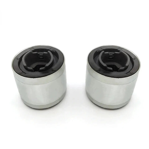 Two bushings from the BMW Front Control Arm Kit 8 Piece With Ball Joints, Sway Bar Links And Bushings For 2001 2005 325Xi 330Xi