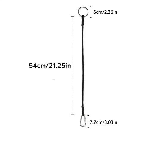 Ranch Tough Horse Stall Gate Latch With Twist Lock And Secure Barn Door Fastener, 54cm long, with steel ring and durable cord.