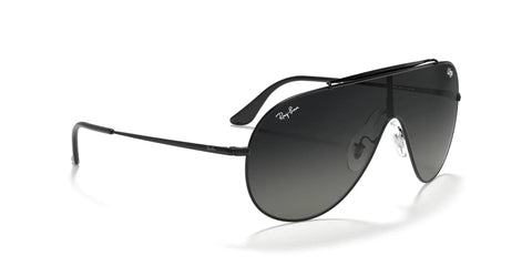 Wings Shield Sunglasses Unisex Non Polarized 33 mm Frame In Black And Grey Gradient Lenses Durable Lightweight Plastic Design With Case Included For Everyday Dope Style And Casual Wear