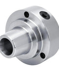 Premium 5 Inch Collet Chuck Kit With Pinion Gear Key And 0.1 To 1 Inch Collets showing a metallic chuck component for precision lathe work.