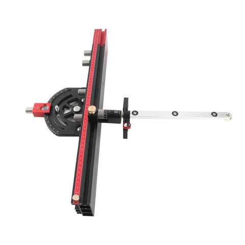 Pro Grade Table Saw Miter Guide With 13 Positive Angle Stops, Extendable Fence From 20 To 36 Inches, Fine Adjustable Backing Block