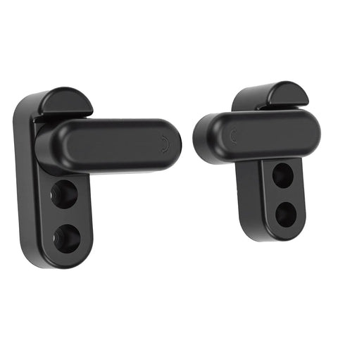 Kickass 180 Degree Rotating RV Table Lock Clip With Wicked Strong Steel Buckle For Thick Panels And Camper Trailers, black plastic latches.