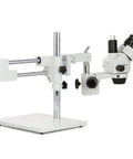 Pro Trinocular Stereo Zoom Microscope With Boom Stand, Long Working Distance, 10x Super Widefield Eyepieces, Adjustable Interpupillary, Ideal For Circuit Boards, Dental Appliances, And Precision Inspection mounted on boom stand