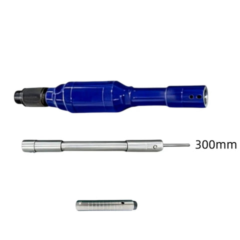 Slick 11.8 Inch Extension Air Die Grinder With 6mm And 12mm Collets For Polishing Deburring And Surface Prep Featuring 10000 Rpm Rock Solid Performance Rear Exhaust And Nifty Ergonomic Trigger For Tough Shop Tasks, showing blue body and metal components.