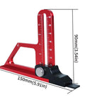 Rock Solid Aluminum Height Gauge And Table Saw Push Block With Dead On 0 To 60 Millimeter Adjustment, integrated metric scale visible.