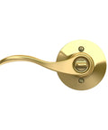 Accent Door Lever With Keyed Entry Lock In Bright Brass Easy Install No Hassle Self Aligning Screws One Hand Operation For Front Door Security