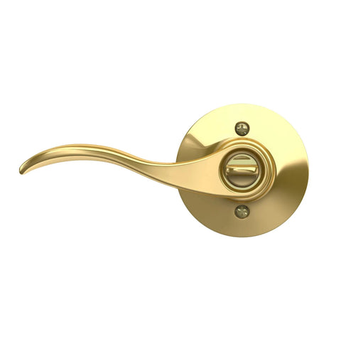 Accent Door Lever With Keyed Entry Lock In Bright Brass Easy Install No Hassle Self Aligning Screws One Hand Operation For Front Door Security