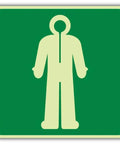 Glow In The Dark First Aid Sign For Safety Rooms And Kits With Anti Exposure Suit Symbol, 450 By 450 Mm, Triple Glow Rigid Plastic