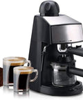 Compact Semi Automatic Espresso Machine With 5 Bar Pressure And Removable Milk Frother For Creamy Latte Cappuccino, two cups of espresso.