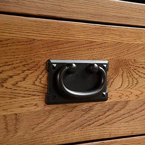 Set Of 2 Vintage Antique Bronze Drawer Ring Pull Handles Knobs For Dresser Cabinet Door Furniture Drawers Mission Hardware In Black Finish