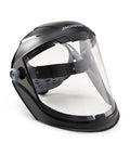 MAXVIEW Premium Face Shield With 370 Speed Dial Headgear featuring oversized clear window and anti-fog design for grinding protection.