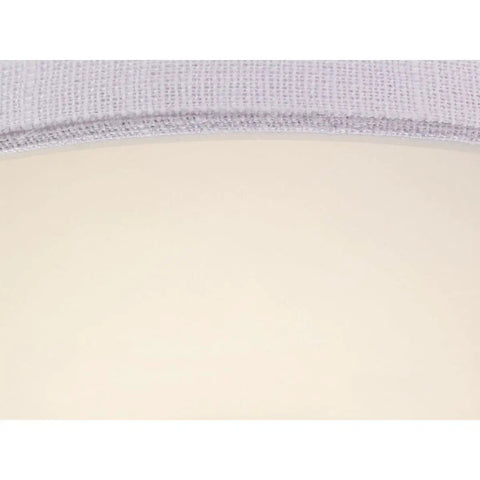 Detail of Summer Linen shade on Two-Light Semi-Flush Ceiling Light In Black Finish From Inspire Collection.