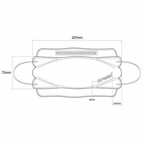 Dimensions of Nano Fiber Filter Face Mask For Adults With Individually Wrapped Packs, Lightweight And Breathable Safety Mask