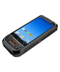 Kickass Rugged Terminal With 5 Inch Gorilla Glass And Snappy 2d Barcode Scanner Made For Zero Fuss Warehouse Scanning On Android 12 With Nfc and smooth daily vibes, showing a side view of the device.