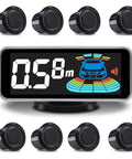 Backup Parking Sensor System For Your Ride With Front And Rear Sensors, LCD Display, Distance Detection, And Audible Warnings, 6 Sensor Kit