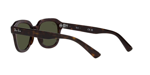 Erik Square Sunglasses Unisex RB4398 Non Polarized Havana Green Full Rim Frames 53mm side view showcasing temples