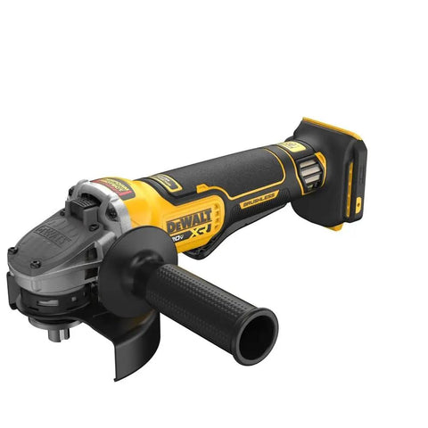 20 Volt Brushless Cordless 4 To 5 Inch Angle Grinder showcasing a sleek design for cutting steel and grinding concrete.
