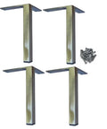 Antique Brass 12 Inch Square Metal Furniture Leg Set Of Four With Top Mount Brackets Heavy Duty Support For Sofas Cabinets And Entertainment Centers