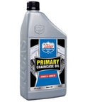 Heavy Duty Primary Chaincase Oil One Quart Clutch Cooling Lube That Tames Wild Heat And Keeps Your Motorcycle Slick While Cruising Without Grease Or Crazy Clicking Noises in a grey bottle.