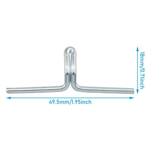 Fifty Piece Spring Steel Lawn Chair Webbing Clips heavy duty spring steel clip measuring 49.5mm x 18mm for outdoor use.