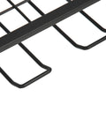 Close-up of black iron attachment hooks for Heavy Duty Wall Mounted Tool Rack Black Iron Power Tool Organizer With Drill Slot.