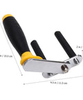 Heavy Duty Drywall Lifter And Gypsum Board Handler With Adjustable Rock Solid Grip, black and yellow handle, versatile panel carrier.