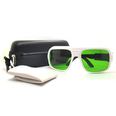 Kickass Red Laser Safety Glasses Shielding Eyes From 650Nm 808Nm 980Nm Beams Featuring Od2 Plus And Od5 Plus Optical Density on a white background.