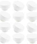 Top Shelf Sturdy White Solid Wooden Cabinet Knobs 12 Pack Round Drawer Pull Handles For Dressers And Cupboards Durable Non Toxic Finish Smooth Flat Top Design, flat top design.