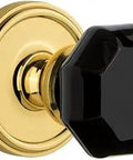 Georgetown Rosette Privacy Door Lock Set With Lyon Knob Backset Two And Three Eighths Inches Solid Forged Brass Lifetime Brass Finish