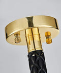 Close-up of the mount of the Straight Up Executive Vibe Gold Crystal Ceiling Pendant Light With Warm Led Glow Built Different For Upscale Dining Rooms Living Areas And Hotels 80Cm Round Modern Fixture.