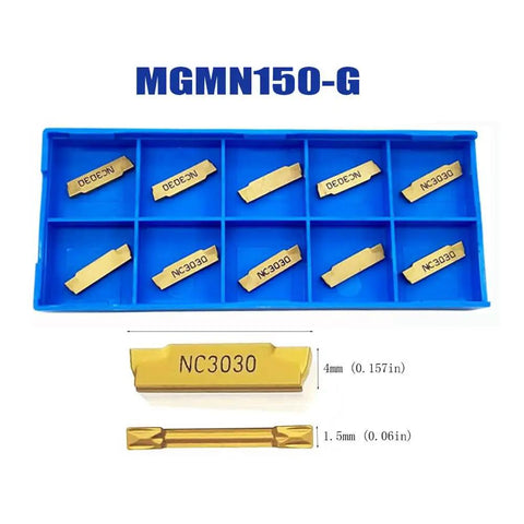 Heavy Duty Lathe Grooving Tool Holder Set For Steel With MGMN150 And MGMN200 Carbide Inserts shown in blue tray