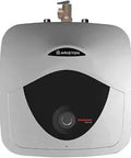 8 Gallon Mini Tank Electric Water Heater 120V For Under Sink And RV Use, Compact Hot Water Solution with sleek silver design.