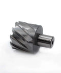 Side view of OSCARBIDE annular cutter with Weldon shank, 1-3/4 in diameter, 1 in depth.