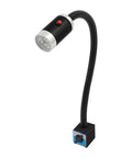 Super Bright 9W Led Machine Tool Light With Magnetic Base And Flexible Gooseneck for precise tasks in black aluminum alloy.