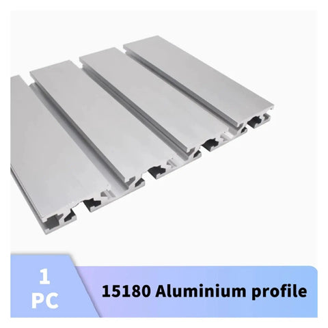Solid 15180 Aluminum Profile Extrusion At 1000Mm Length For 3D Printer Mods And Cnc Builds showcasing aluminum rails in natural silver finish.