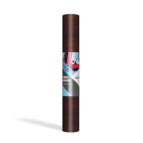 Slick Peel And Stick Countertop Wrap Featuring Sweet Dark Walnut Wood Grain Waterproof Self Adhesive Vinyl roll on white background