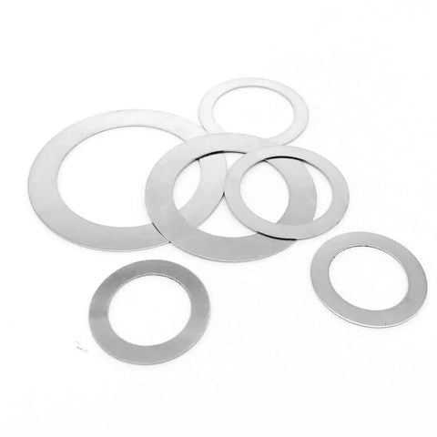 Flat Washers Ultra Thin 0.1mm Thick Mixed Set Kit 500 Pcs In 2 Boxes 304 Stainless Steel A2, assorted sizes