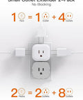 Image of a Small Outlet Extender 2-Pack showing two adapters increasing outlet capacity for easy access.
