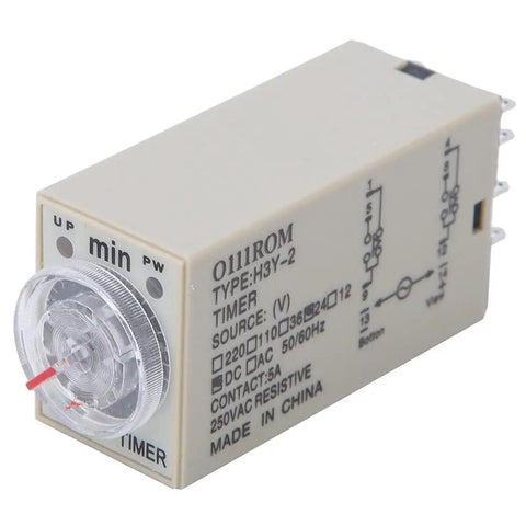 Built Tough H3Y2 Time Relay 8 Pin Base 24 Volts Adjustable Electronic Timer for precise appliance control.