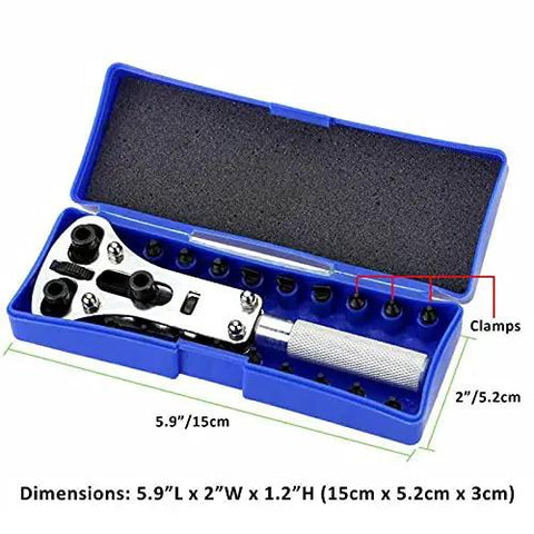 Pro Grade Watch Repair Kit With 3 Point Wrench Case Back Opener Adjustable Back Case Tool Battery Replacement And Movement Holder