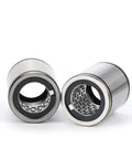 Hella Smooth Stroke Linear Bearing Bushing One Piece fits round guide shafts, showcasing durable steel design for automation use.