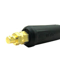 Close-up of a Dinse-Style Welding Cable Quick Connector Pair For 100 Amp To 200 Amp, Fits #6 To #4 Wires, heavy duty adapter