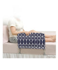 Bed Rail Cover For Elderly And Hospital Beds, Washable Fabric Guard With Storage Pocket, shown on short bed rails, navy design.