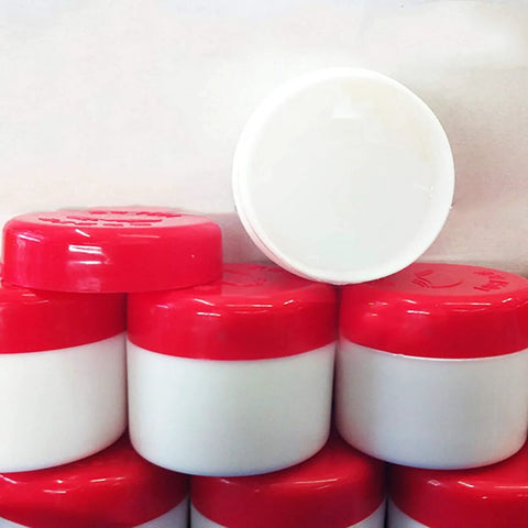 DONLAB lab grease containers with red caps for high-vacuum sealing and ground-glass joint lubrication