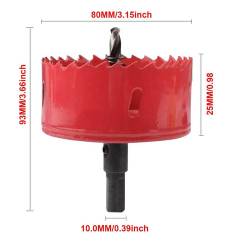 Bi Metal Hole Saw Set M42 HSS Ten Diameters 75mm Through 120mm Heavy Duty Cutters For Wood Metal Aluminum Iron Sheet Pipe
