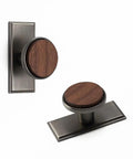 Nordic Style Cabinet Handles In Walnut Wood And Zinc Alloy For Kitchen Drawers And Wardrobes, Ergonomic Single Hole Mount Set